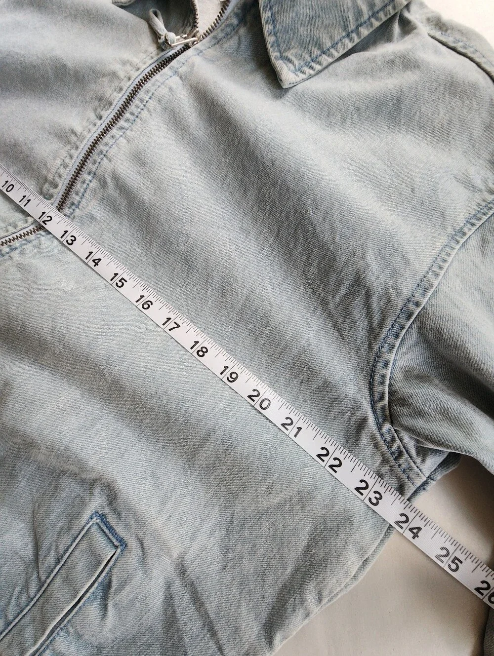 Urban Outfitters Denim Harrington Jacket Light Wash Size Medium